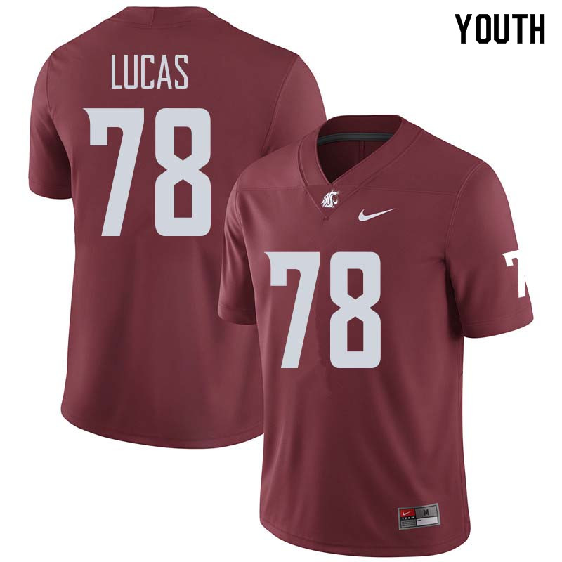 Youth #78 Abraham Lucas Washington State Cougars College Football Jerseys Sale-Crimson